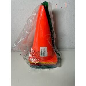 Champion Sports 9" High Visibility Plastic Cones, Set of 6